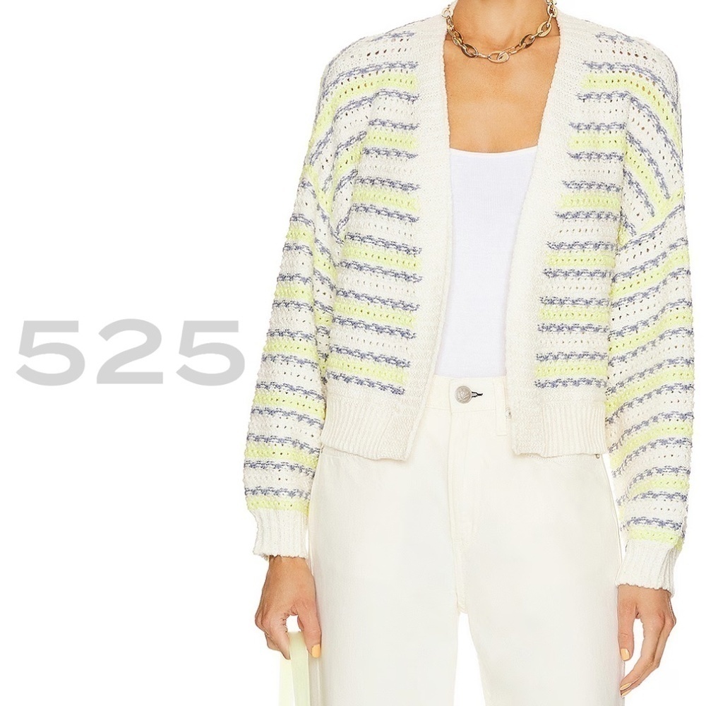 Revolve 525 Crimped Mixed Cardi - Chalk Multi - Size XS